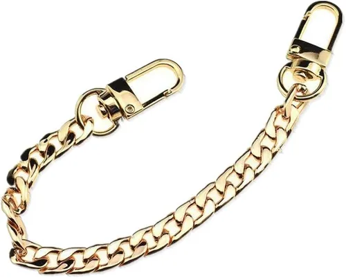 Miniatura 14 de HAHIYO Mini Pochette - Correa de cadena fina y ancha de 0.276 in para LV de 7.9 pulgadas de largo, 7.9 pulgadas de grosor, 0.102 in, oro amarillo