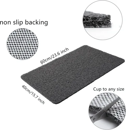Miniatura 2 de Alfombrilla de ducha antideslizante de PVC para ducha interior, baño (15.7 x 23.6 in, gris)