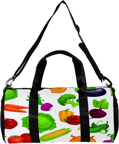 Miniatura 2 de Sports Bag for Men and Women Gym Fitness and Travel Overnight Package Barrel Duffel Bag Fresh Healthy Vegetables