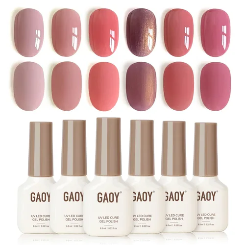 Miniatura 13 de GAOY Berry Collection - Esmalte de uñas en gel, color rosa intenso, borgoña, rojo, cereza y magenta, kit de esmalte de uñas para manicura de salón