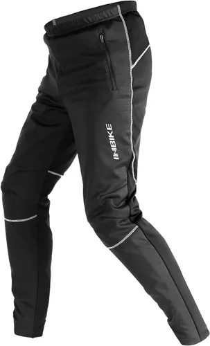 INBIKE Pantalones de ciclismo para hombre, bicicleta de montaña, bicicleta de montaña, cortavientos con forro polar térmico para invierno