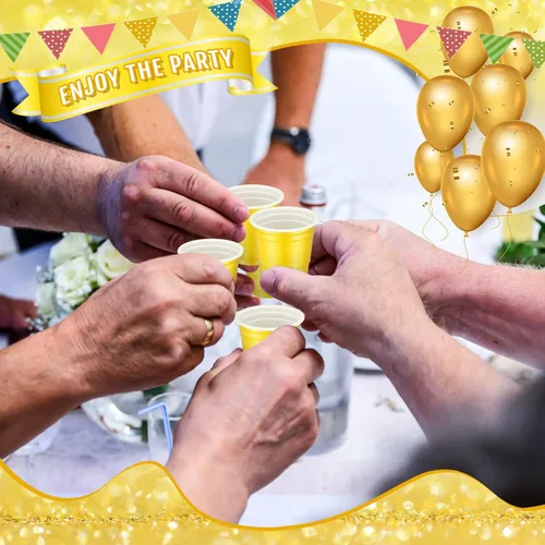 Miniatura 4 de Roshtia Paquete de 100 vasos de plástico de 2 onzas, mini vasos de chupito desechables de graduación de 2 onzas para fiesta de graduación, boda