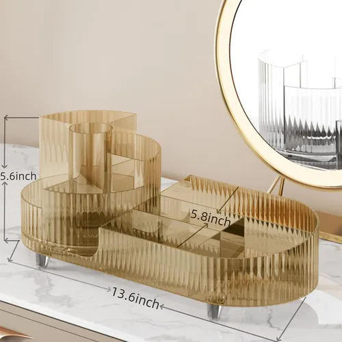 Miniatura 3 de Organizador de maquillaje giratorio, estuche de exhibición de cosméticos de gran capacidad, fácil de contener todos tus productos de maquillaje, al