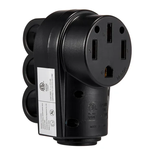 Miniatura 8 de Enchufe RV de 50 amperios, NEMA 14-50P 125/250 voltios, enchufe macho de repuesto resistente con asas ergonómicas para RV, EV, cable generador