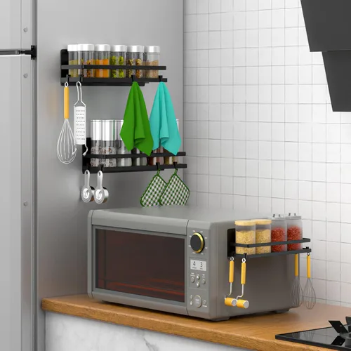 Miniatura 3 de Estante magnético para especias para refrigerador, estante magnético organizador de refrigerador para cocina, contenedor de ahorro de espacio