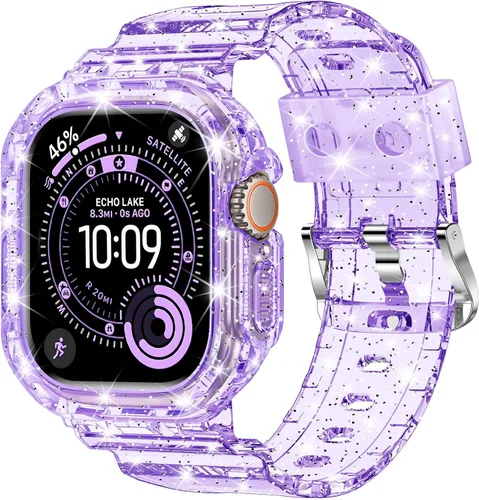 Miniatura 63 de XYF Compatible con correas cristalinas para Apple Watch de 1.929 in, 1.811 in, 1.772 in, 1.732 in, 1.654 in, 1.614 in, 1.575 in, 1.496 in, funda
