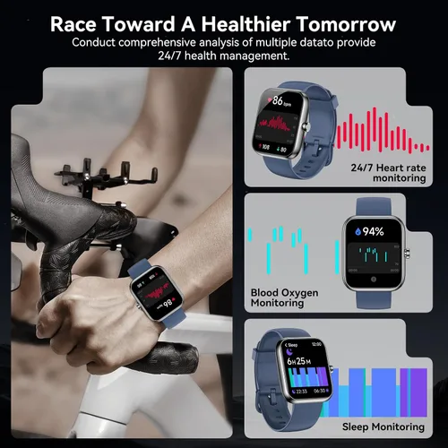 Miniatura 4 de BOOOMIC Reloj inteligente para hombres y mujeres con Alexa integrado, 1.83 pulgadas HD Full Touch, llamadas Bluetooth, monitor de sueño