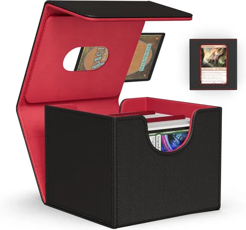 Miniatura 13 de Caja de almacenamiento de cartas ZLCA para cartas de intercambio, caja de cubierta de baraja MTG Commander con capacidad para más de 120 cartas