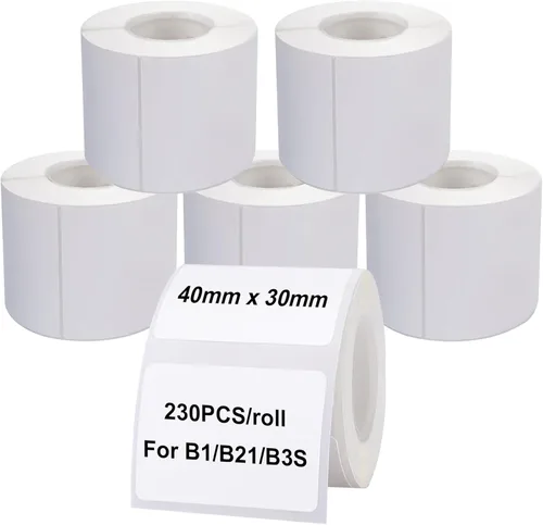 Cintas térmicas para impresora B21/B3S/B1, 1.57 x 1.18 pulgadas, 230 etiquetas/rollo, etiquetas adhesivas multiusos para oficina en casa, oficina y