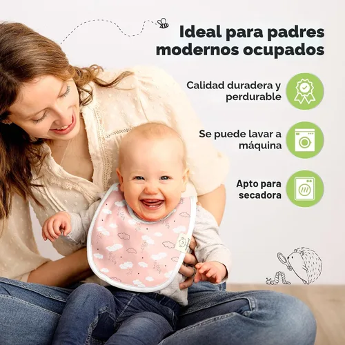 Miniatura 8 de Paquete de 8 baberos orgánicos para bebés, para niñas y niños, baberos de dentición para niños y niñas, baberos para recién nacidos (dulce encanto)