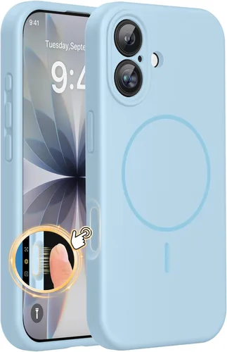 Miniatura 304 de Miracase Funda diseñada para iPhone 13, con protector de pantalla de vidrio templado, forro de microfibra suave antiarañazos, funda de goma