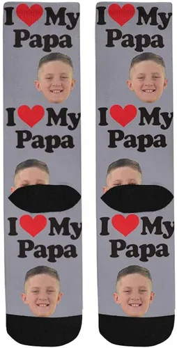 Miniatura 4 de Calcetines personalizados para la cara convierten tu foto en Santa Claus calcetines personalizados unisex para regalo único