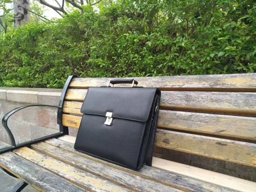 Miniatura 2 de Mens Leather Briefcases Office Attorney Student Attache Case Messenger Bag wPadded Compartment,Black