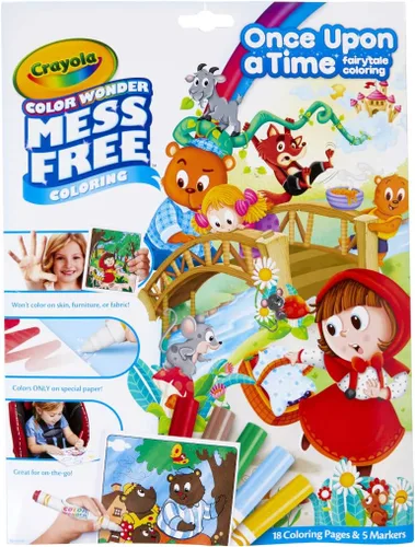 Crayola Color Wonder Fairytales (18 páginas), colorear sin desorden para niños y niños pequeños, regalos para niños, marcadores de tinta invisibles,