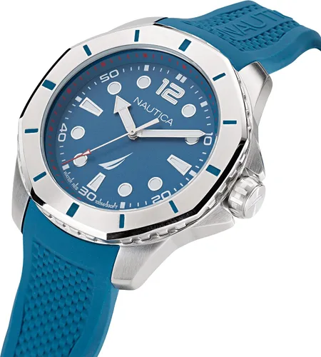 Miniatura 2 de Nautica Reloj de correa de silicona azul claro KOH May Bay para hombre (Modelo NAPKMF203), Azul, Moderno