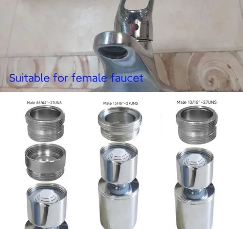 Miniatura 3 de Gire el aireador del grifo del fregadero, aireador de boquilla de grifo de baño de cocina, extensor de grifo, rociador giratorio de 360 grados