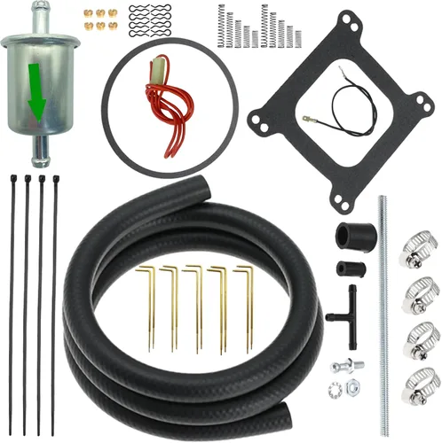 Miniatura 3 de 9906 Repuesto de carburador de 4 barriles para brida cuadrada de carburador de estrangulador eléctrico de 600 CFM (dorado)