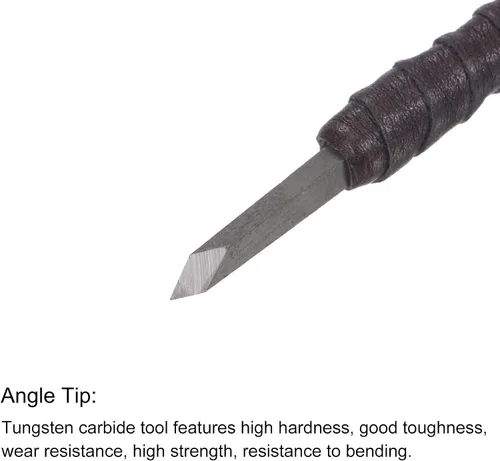 Miniatura 3 de uxcell Cuchillo para tallar cinceles de madera, punta angular de carburo de tungsteno de 0.118 in, herramienta de mano para carpintería, Graver