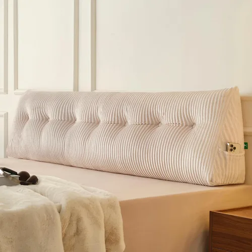 Miniatura 23 de Z-hom Almohada de cuña grande para cabecero, almohada triangular para cabecero tamaño king, almohada de lectura para cama con una almohada enrollada