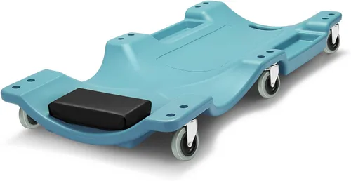 Miniatura 18 de DNA MOTORING Enredadera de perfil bajo de 40 pulgadas de plástico para taller de cochera con apoyacabezas acolchado, bandejas de herramientas y 6