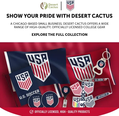 Miniatura 6 de Desert Cactus Bandera de fútbol de Estados Unidos USWNT Equipo nacional femenino de Estados Unidos, 100% poliéster, para interiores y exteriores, 3