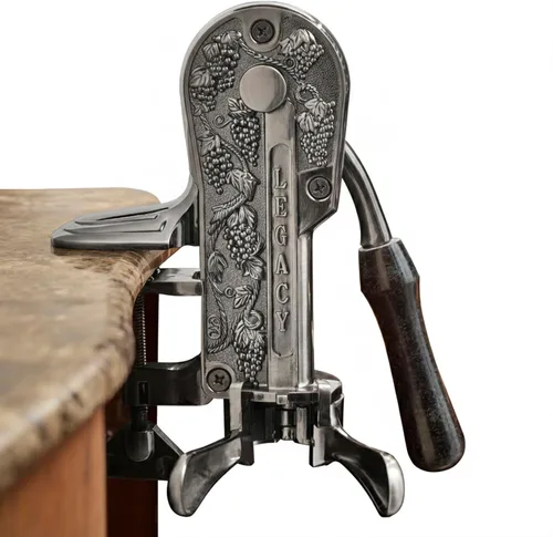 Miniatura 7 de Sacacorchos Wine Enthusiast Legacy – Abridor de vino duradero con mango de mármol negro y construcción de metal sólido - Eliminación de corcho