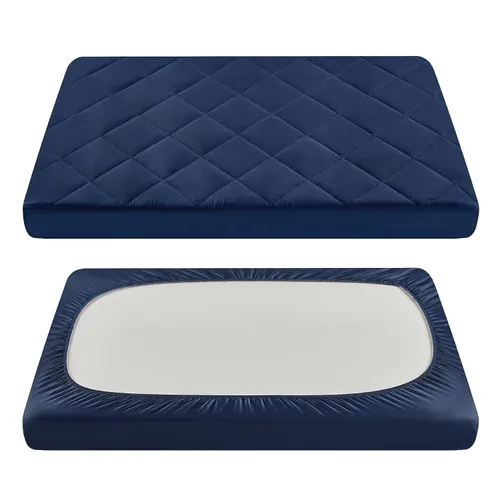 Miniatura 11 de TILLYOU Sábana para Corralito - Protector Acolchado Suave para Cuna, Protector de Colchón para Niños Pequeños con Bolsillo Profundo de 1''-3