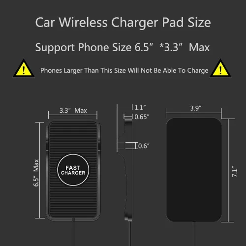 Miniatura 5 de Cargador inalámbrico para coche, almohadilla de carga antideslizante, 15 W, 10 W, 7.5 W, cargador rápido, adaptador de montaje para iPhone 13 12 Pro