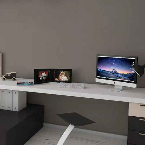 Miniatura 6 de Marcos de Fotos Dobles 4x4 con Bisagras Plegables en Negro para Colgar en la Pared o Poner en Mesa, Hechos de Madera de Pino con Vidrio Real P-44 *