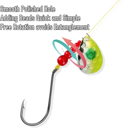 Miniatura 3 de Dr.Fish Paquete de 50 cuentas de pesca apiladas, cuentas de trucha, suministros para hacer señuelos, aparejo de lucioperca, hilandero de pesca
