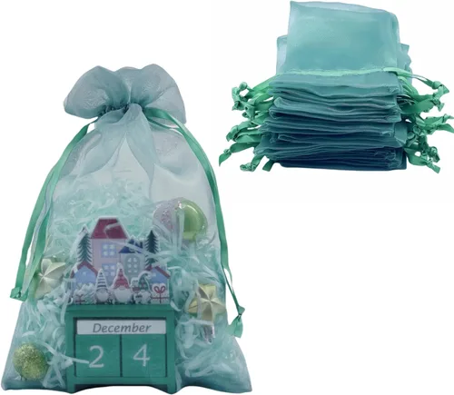 Miniatura 16 de QIANF 20 bolsas de regalo de organza transparente lavanda de 4 x 6 pulgadas con cordón, bolsas de golosinas, bolsa de malla para joyas, bolsa