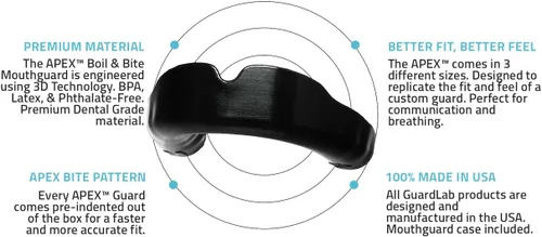 Miniatura 2 de GuardLab APEX Lite - Protector bucal deportivo para fútbol, baloncesto, boxeo, lucha libre, fútbol, BJJ, hockey, artes marciales mixtas y artes