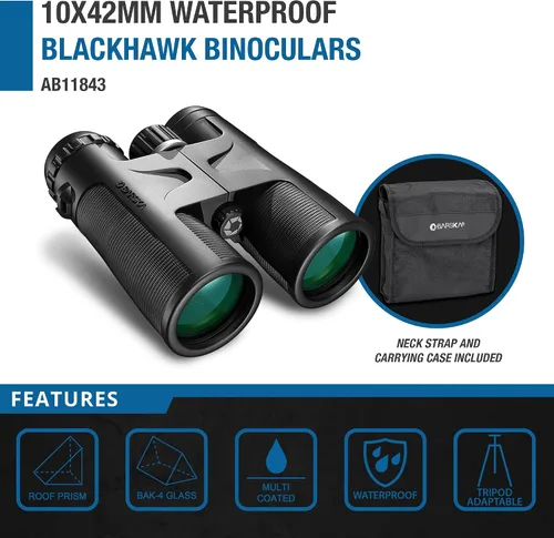 Miniatura 3 de Barska Optics AB11843 - Binoculares de almeja Blackhawk, 10 x 42 WP, lente verde