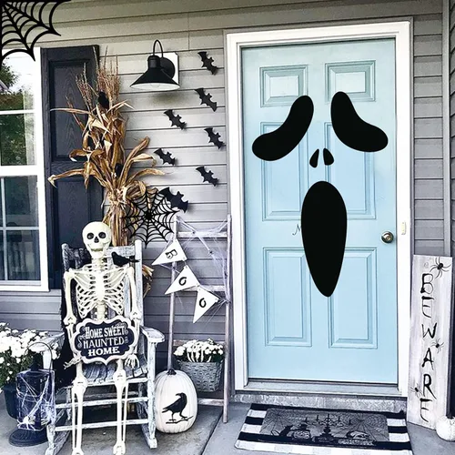 Miniatura 5 de KIMOBER Adhesivos de puerta de fantasma de Halloween, adhesivo de espectro para Halloween, decoración interior y exterior, decoración de fiesta