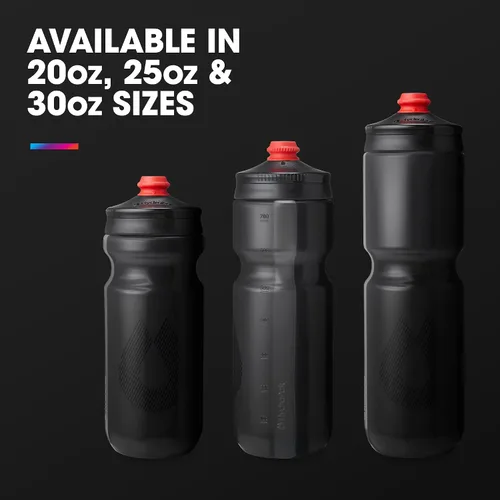Miniatura 6 de HydraPak Breakaway Surge - Botella de agua ligera para bicicleta, paquete de 2 (20 onzas, 25 onzas, 30 onzas), botella de alto flujo, ciclismo