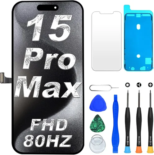 DIGI4U Pantalla LCD para iPhone 15 Pro Max, 6.7 pulgadas [3D táctil] [muesca pequeña] para iPhone 15 Pro Max pantalla digitalizador Asamblea con