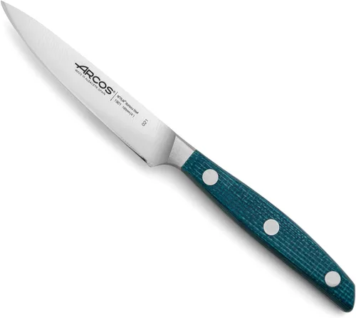 Miniatura 11 de Arcos Cuchillo de chef forjado de acero inoxidable tamaño 10 pulgadas. Mango profesional de micarta y borde especial de seda y hoja plateada 9.843