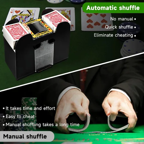 Miniatura 5 de Unniweei Automatic Card Shuffler, Battery-Operated Electric Shuffler, Casino Card Game for Poker, Home Card Game, UNO, Phase10, Texas Hold'em