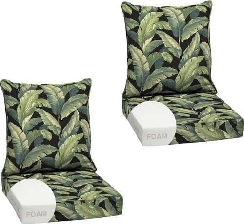 Miniatura 30 de Arden Outdoor Deep Seat Cushion Set, 24 x 24 pulgadas, Cojín para patio resistente al clima, a la lluvia y a la decoloración para silla, sofá y sofá