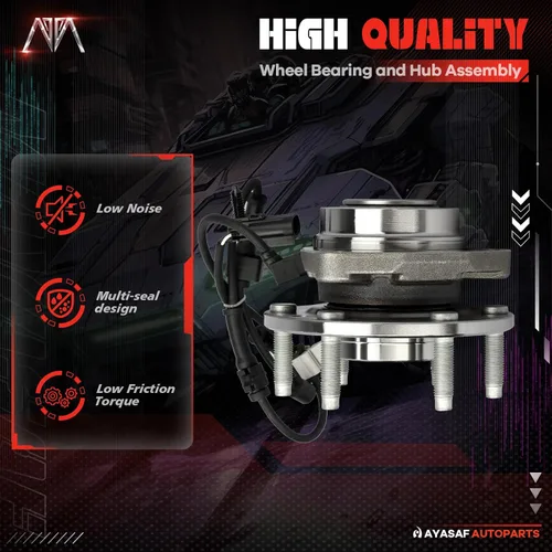 Miniatura 2 de 513188 Conjunto de rodamiento de cubo de rueda delantera 6 lengüetas con ABS para Chevy Trailblazer/GMC Envoy 2002-09, 2003-06 SSR, 2003-08 Ascender