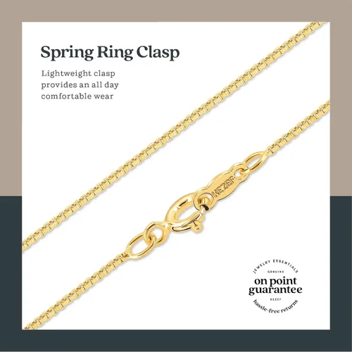 Miniatura 4 de KEZEF Sterling Silver Italian Box Chain Necklace for Women, Girls and Men Thin and Strong 0.7mm Solid 925 Silver Necklace with Spring Ring Clasp