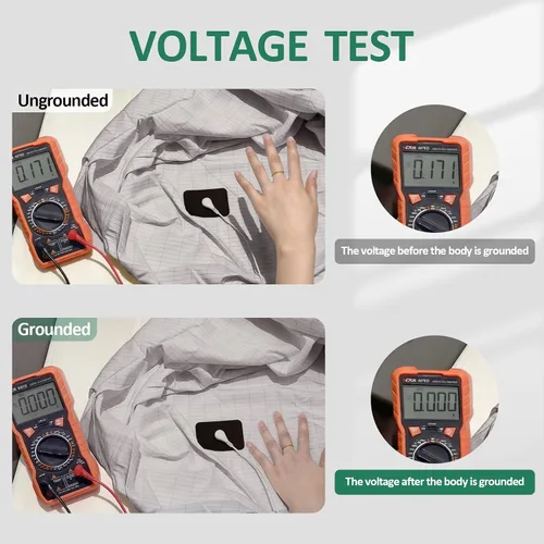 Miniatura 7 de Grounding Sheets Sábanas 10% fibra de plata pura y 90% algodón orgánico Earthing Ground Well Sábanas para mejorar el sueño, reducir la ansiedad por