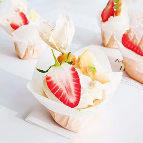 Miniatura 7 de Kichvoe 100 piezas de papel antiaceite para tartas pequeñas, envoltura de muffins, mini tazas de papel para hornear, magdalenas, taza para hornear