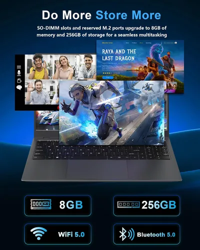 Miniatura 3 de Laptop 2026 de 16 GB de RAM, 256 GB SSD Laptops Computadores portátiles con Pentium 6500Y hasta 3.4GHz, pantalla FHD IPS de 15.6 pulgadas, USB C