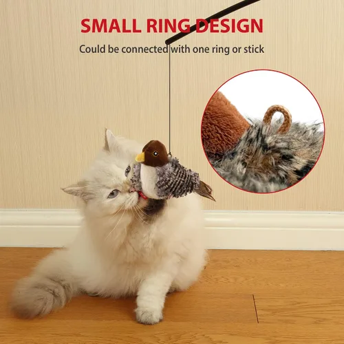 Miniatura 5 de Gigwi Juguetes interactivos para gatos con sonido de chirrido, pack de 2, juguetes para pájaros con chirridos estimulantes que hacen ruido, juguete