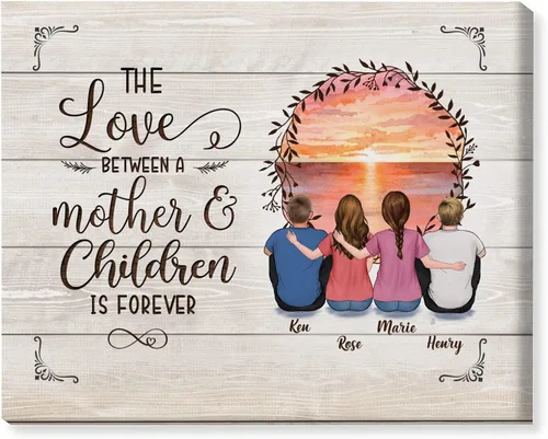 Miniatura 19 de Gossby Lienzo personalizado envuelto para mamá – El amor entre madre e hija es para siempre – Regalo personalizado con nombres de avatares – Regalo