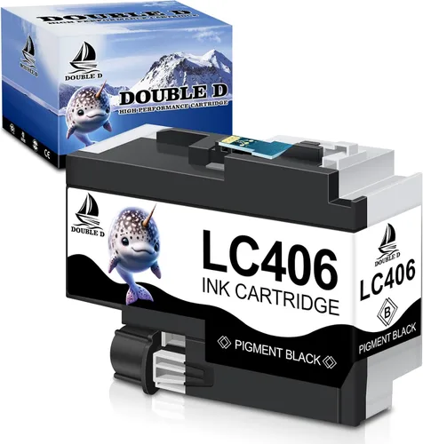 DOUBLE D LC406 - Cartucho de tinta negra compatible con Brother LC406 LC406BK Uso con impresora MFC-J4335DW MFC-J4535DW MFC-J5855DW MFC-J5955DW