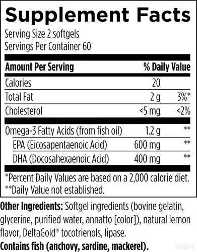 Miniatura 3 de Designs for Health OmegAvail Ultra TG Aceite de pescado 1200 mg - Suplemento de aceite de pescado Omega 3 en forma de triglicérido con DHA/EPA - Sin