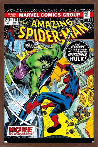 Marvel Comics Amazing Spider-Man #120 - Póster de pared, 22.4 pulgadas de largo x 14.7 pulgadas de ancho, versión enmarcada en caoba Versión
