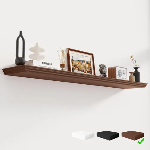 Miniatura 10 de Fun Memories Estantes flotantes de 24 pulgadas de largo, 9.3 pulgadas de profundidad, estantes flotantes de corona clásica para pared, estantes
